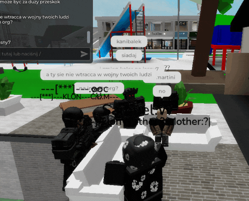 a screenshot of a video game shows a group of soldiers talking