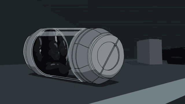 a cartoon drawing of a bottle with a circle on it