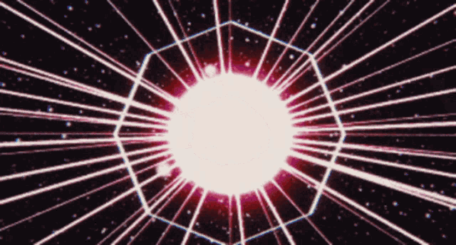 a glowing circle is surrounded by a grid of lines