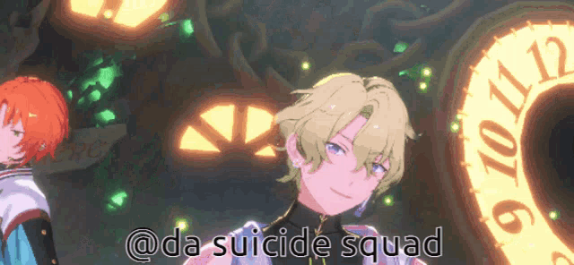 a cartoon character with the words da suicide squad written below him