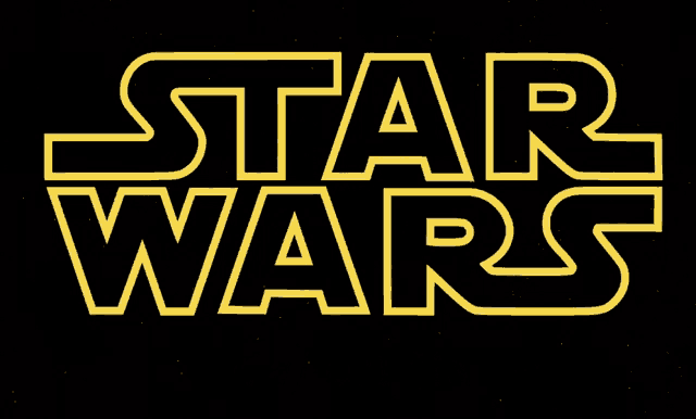 a black background with the words star wars in yellow