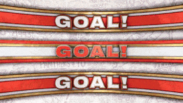 the word goal is on a red and white background