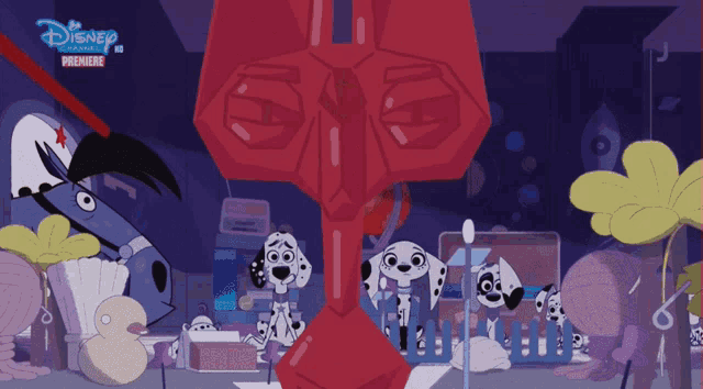 a poster for disney 101 dalmatian street