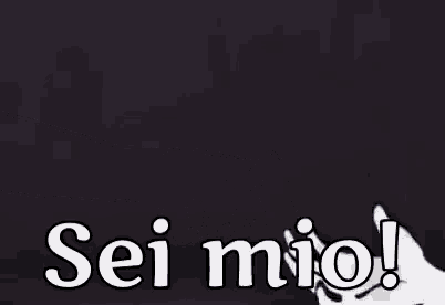 a black and white drawing of two hands reaching for each other with the words sei mio !