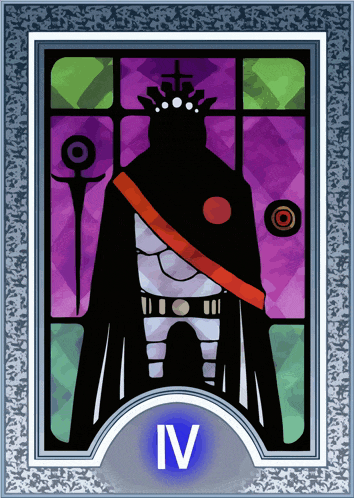 a tarot card with a king and the letter iv on the bottom