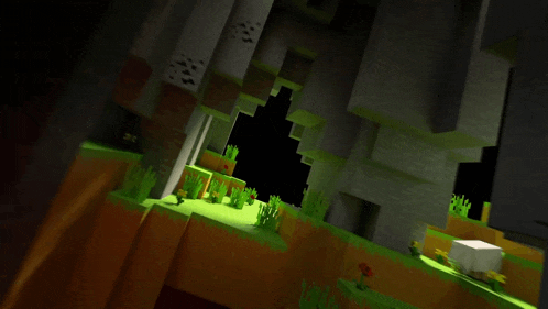 a minecraft scene with a black background