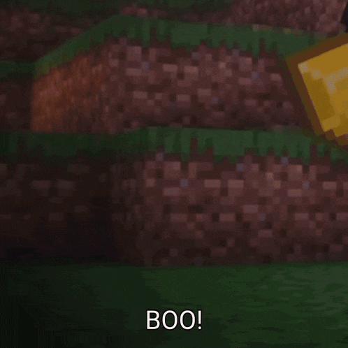 a minecraft character says boo in a video game .