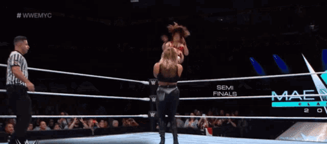 a wrestling match is being shown on the wwemyc network