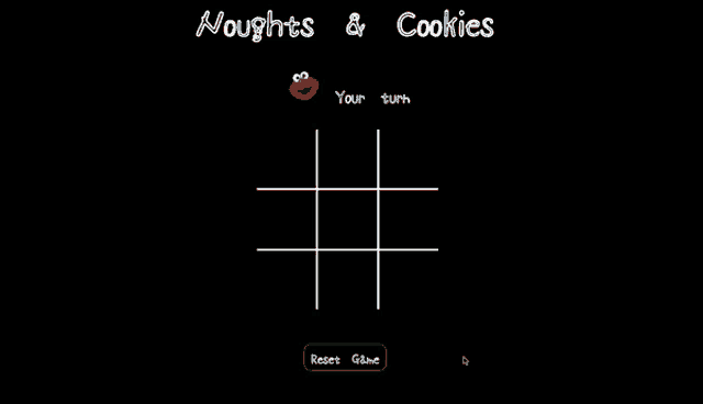 a game of tic tac toe with elmo and cookie monster