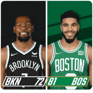 Brooklyn Nets (72) Vs. Boston Celtics (81) Third-fourth Period Break GIF - Nba Basketball Nba 2021 GIFs