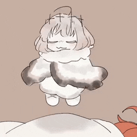 a drawing of a person with a cloud on their head