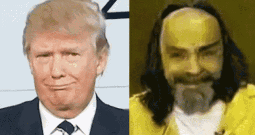 Donald Trump Charles Manson GIF - Donald Trump Charles Manson Reaction GIFs