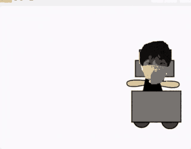 a cartoon drawing of a man wearing a mask