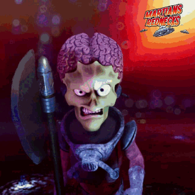 a poster for martian 's rednecks with a cartoon character