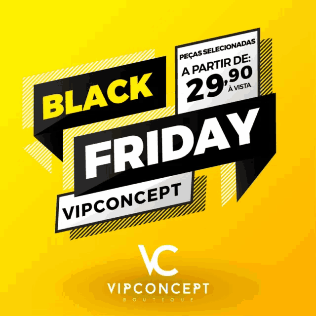 an advertisement for vipconcept boutique advertising black friday