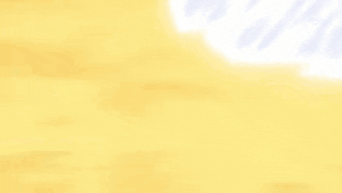 a cartoon pokemon is laying on its back on a yellow surface .