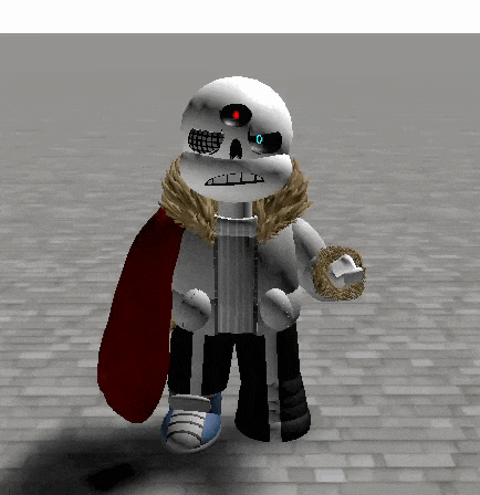 a 3d rendering of a skeleton with a red cape on his shoulders