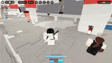 a screenshot of a video game with a person holding a sword