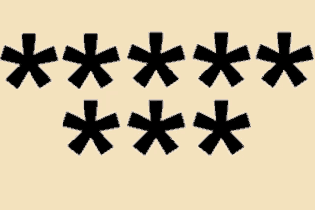 a row of black stars on a tan background