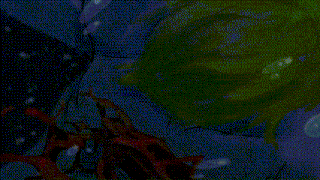 a cartoon of a man holding a sword in a tunnel