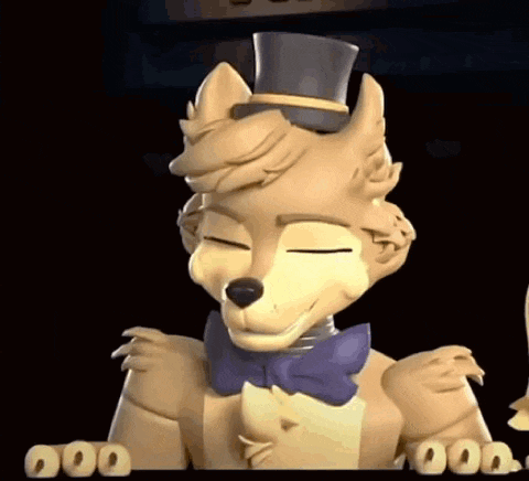 a cartoon wolf wearing a top hat and bow tie .