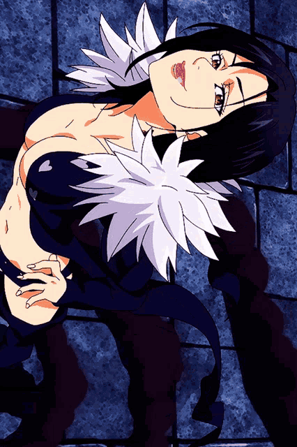 a drawing of a woman with a flower collar