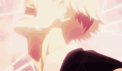 a close up of a person 's neck and shoulder in a anime scene .