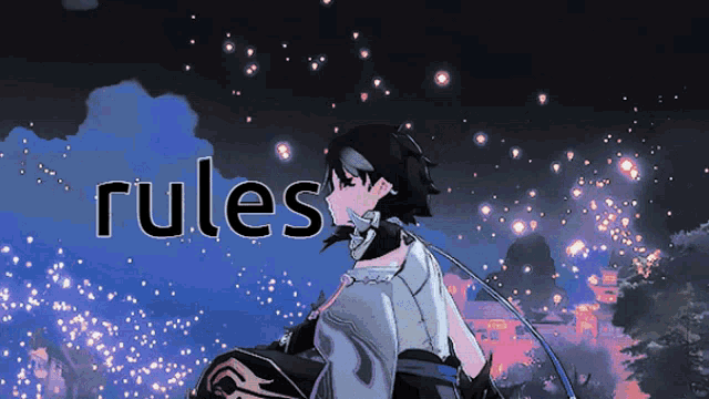 a picture of a person with the word rules written on it