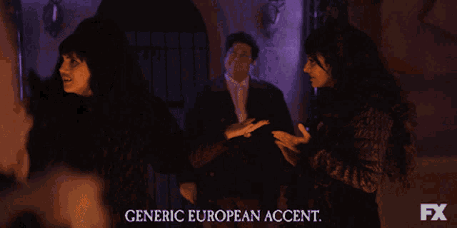 a generic european accent is displayed on a tv screen