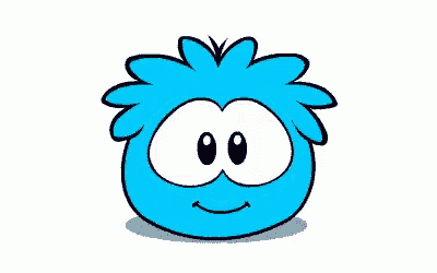 a blue cartoon character with a surprised look on his face and a purple mouth .
