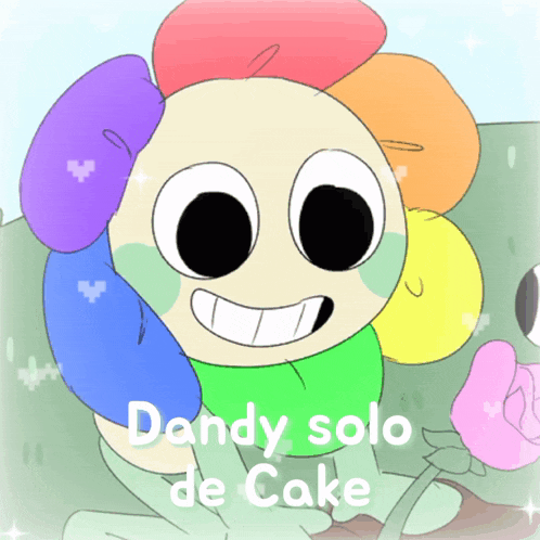 a drawing of a flower with the words dandy solo de cake on the bottom