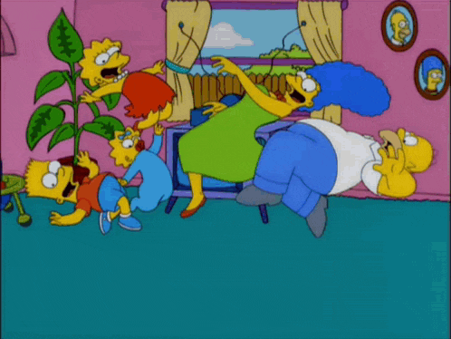 a cartoon of homer simpson and lisa simpson having sex in a living room