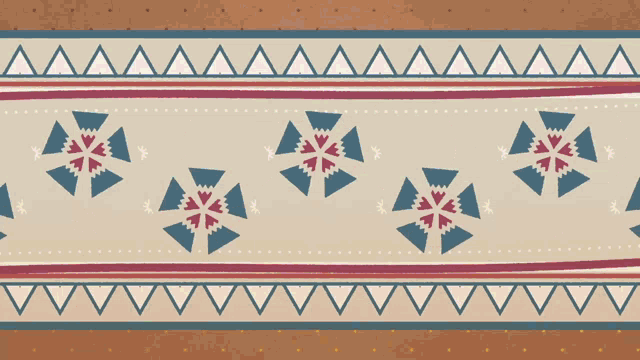 a colorful border with a geometric pattern and circles
