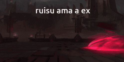a red background with the words " ruisu ama a ex "