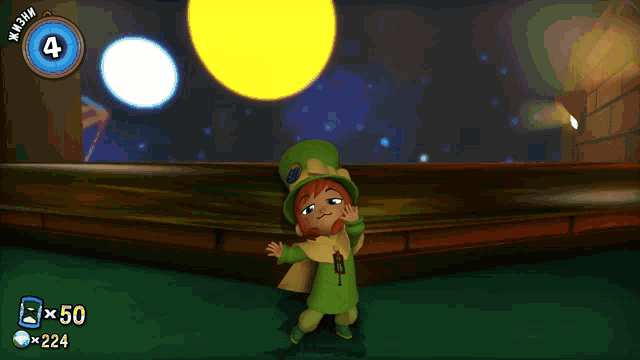 a cartoon character in a video game has a score of 4 points
