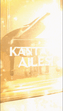 a grand piano with the words kantat ailesi written on it