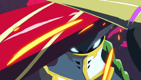 a cartoon of a knight with a sword and shield