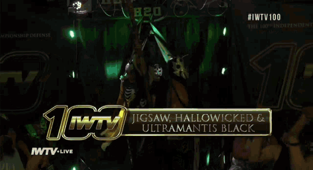 a sign that says jigsaw hallowicked and ultramantis black on it