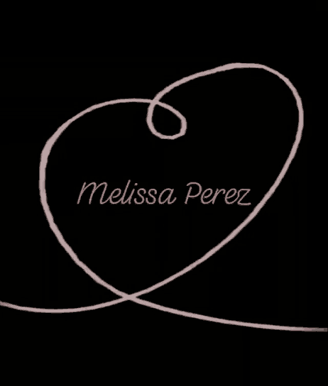 a drawing of a heart with the name melissa perez
