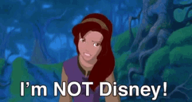 a cartoon girl is saying i 'm not disney !