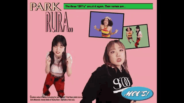 a poster for park tura shows two girls on it