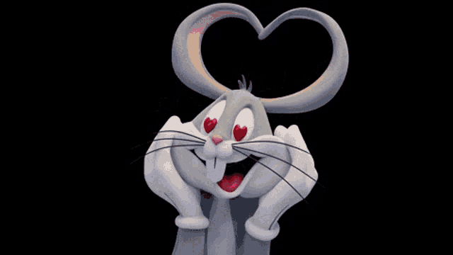 bugs bunny making a heart with his ears