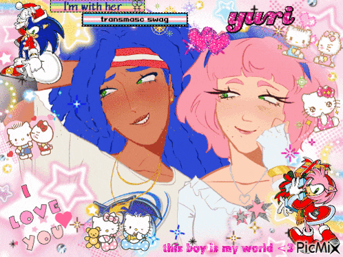 a picture of a boy and a girl with the words i love you on the bottom right