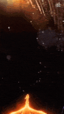 an animated image of a phoenix with a black background