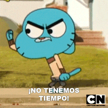 gumball from the amazing world of gumball says no tenemos tiempo in spanish
