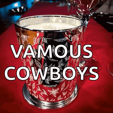 various cowboys written on a red background