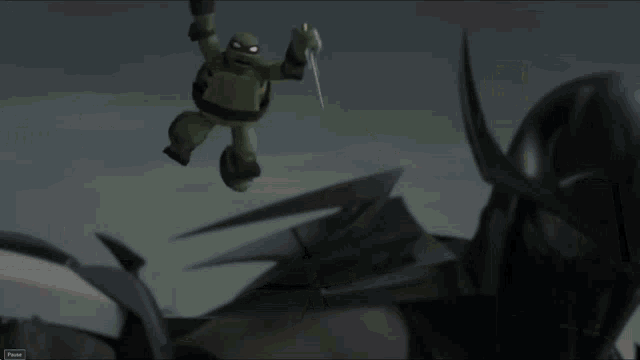 a screenshot of a video game with a pause button at the bottom