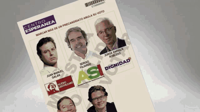 a pamphlet that says centro esperanza with four men on it