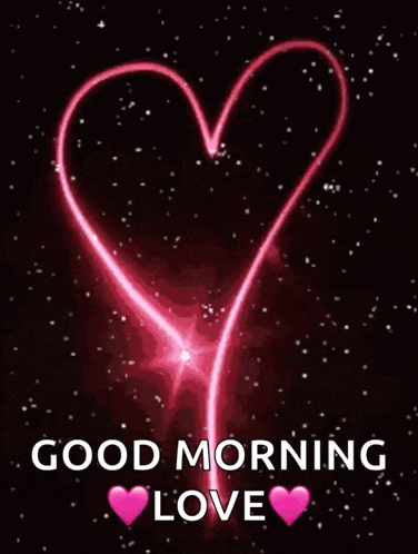 a good morning love greeting card with a pink heart
