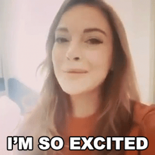 Im So Excited Lindsay Lohan GIF - Im So Excited Lindsay Lohan Cameo GIFs